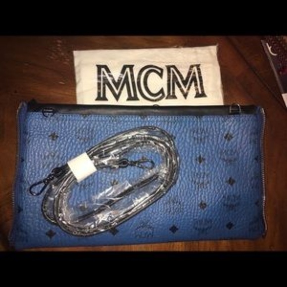 MCM LARGE DUAL BACKPACK BLUE